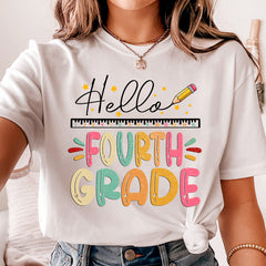 Hello Fourth Grade Teacher Shirt