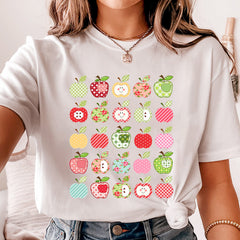 Folk Art Apples Teacher T-shirt