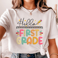 Hello First Grade Teacher Comfort Colors Shirt