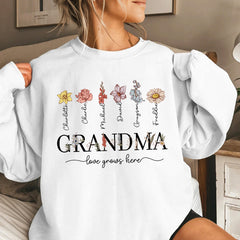 Personalized Birth Flower Grandma's Garden Sweatshirt