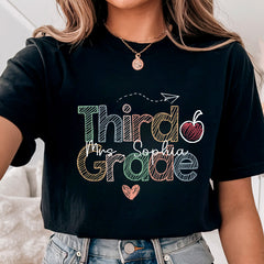 Personalized Third Grade Teacher Shirt With Custom Name