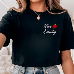 Personalized Apple Teacher Shirt With Custom Name