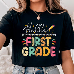 Hello First Grade Teacher Comfort Colors Shirt