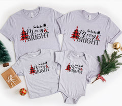 Merry And Bright Matching Family Shirts