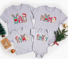 Custom Name Matching Family Shirts, Personalized Family Christmas Shirts