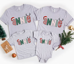 Personalized Family Christmas Shirts, Custom Name Christmas Shirts