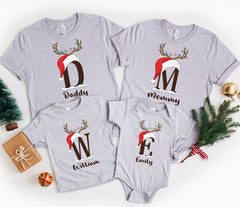 Personalized Family Christmas Shirts, Matching Custom Name Shirts