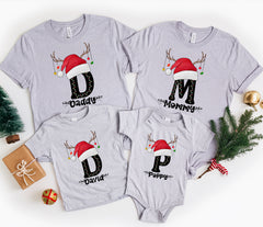 Custom Name Monogrammed Matching Christmas Shirts For Family