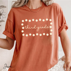 Flower 3rd Grade Teacher Shirt