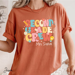 Retro Second Grade Crew Shirt: Comfort Colors for 2nd Grade Teachers