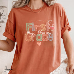 Personalized First Grade Teacher Shirt