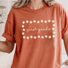 Flower 1st Grade Teacher Shirt