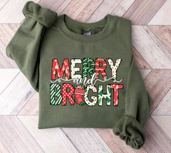 Holiday Sweatshirt | Merry And Bright Sweatshirt