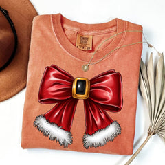 Christmas Coquette Comfort Colors Shirt, Christmas Retro Coquette Bow Shirt