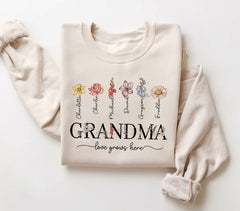 Personalized Birth Flower Grandma's Garden Sweatshirt