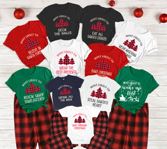 Most Likely To Christmas Shirt, Custom Name Matching Family Shirts