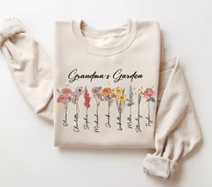 Custom Birthflower Grandma's Garden Sweatshirt