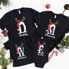 Personalized Family Christmas Shirts, Matching Custom Name Shirts