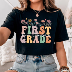 Floral 1st Grade Teacher Shirt