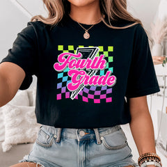 Retro Fourth Grade Teacher Shirt