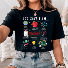 Teacher God Says I Am Shirt, Teacher Bible Verse Shirt