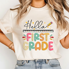 Hello First Grade Teacher Comfort Colors Shirt