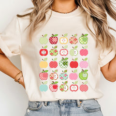 Folk Art Apples Teacher T-shirt