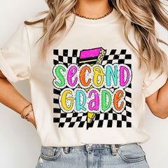 Second Grade Teacher Team Shirt With Lighting Bolt