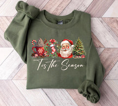 Tis The Season Sweatshirt | Santa Clauses Vintage Sweater