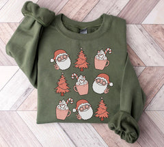 Cute Retro Santa Christmas Sweatshirt