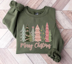 Merry Christmas Tree Sweatshirt | Holiday Sweatshirt For Family