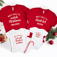 Custom Christmas Most Likely To Shirt, Matching Family Shirts