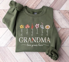 Personalized Birth Flower Grandma's Garden Sweatshirt