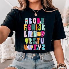 Colorful Alphabet Shirt, ABC Shirt