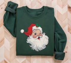 Vintage Santa Sweatshirt With Santa Cute Face
