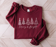 Merry And Bright Tree Sweatshirts