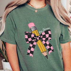 Coquette Pencil With Pink Bow Shirt For Teacher