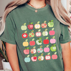 Folk Art Apples Teacher T-shirt