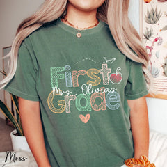 Personalized First Grade Teacher Shirt