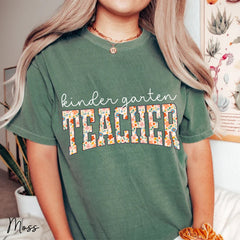 Floral Kindergarten Teacher Comfort Colors Shirt