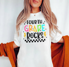 Retro Fourth Grade Rocks Shirt