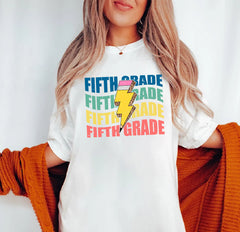 Custom Retro 5th Grade Shirt for teachers - Personalized Fifth Grade T-shirt