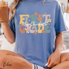 Retro First Grade Teacher Shirt, comfy Comfort Color Tee