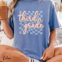 Third Grade Retro Rainbow Teacher Shirt