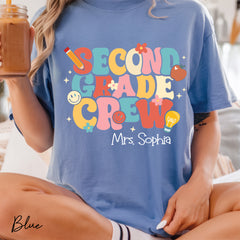 Retro Second Grade Crew Shirt: Comfort Colors for 2nd Grade Teachers