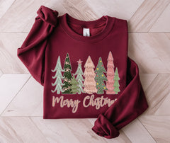 Merry Christmas Tree Sweatshirt | Holiday Sweatshirt For Family