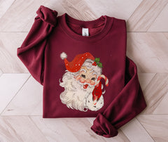 Vintage Santa Sweatshirt With Retro Style