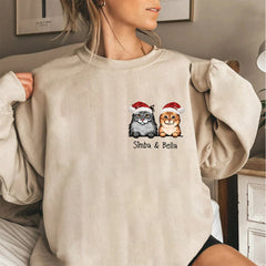 Personalized Santa Hat Cat Sweatshirt