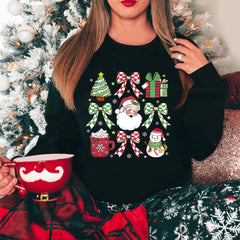 Christmas Coquette Sweatshirt, Retro Christmas Coquette Sweater