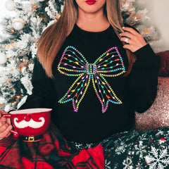 Christmas Lights Coquette Bow Shirt